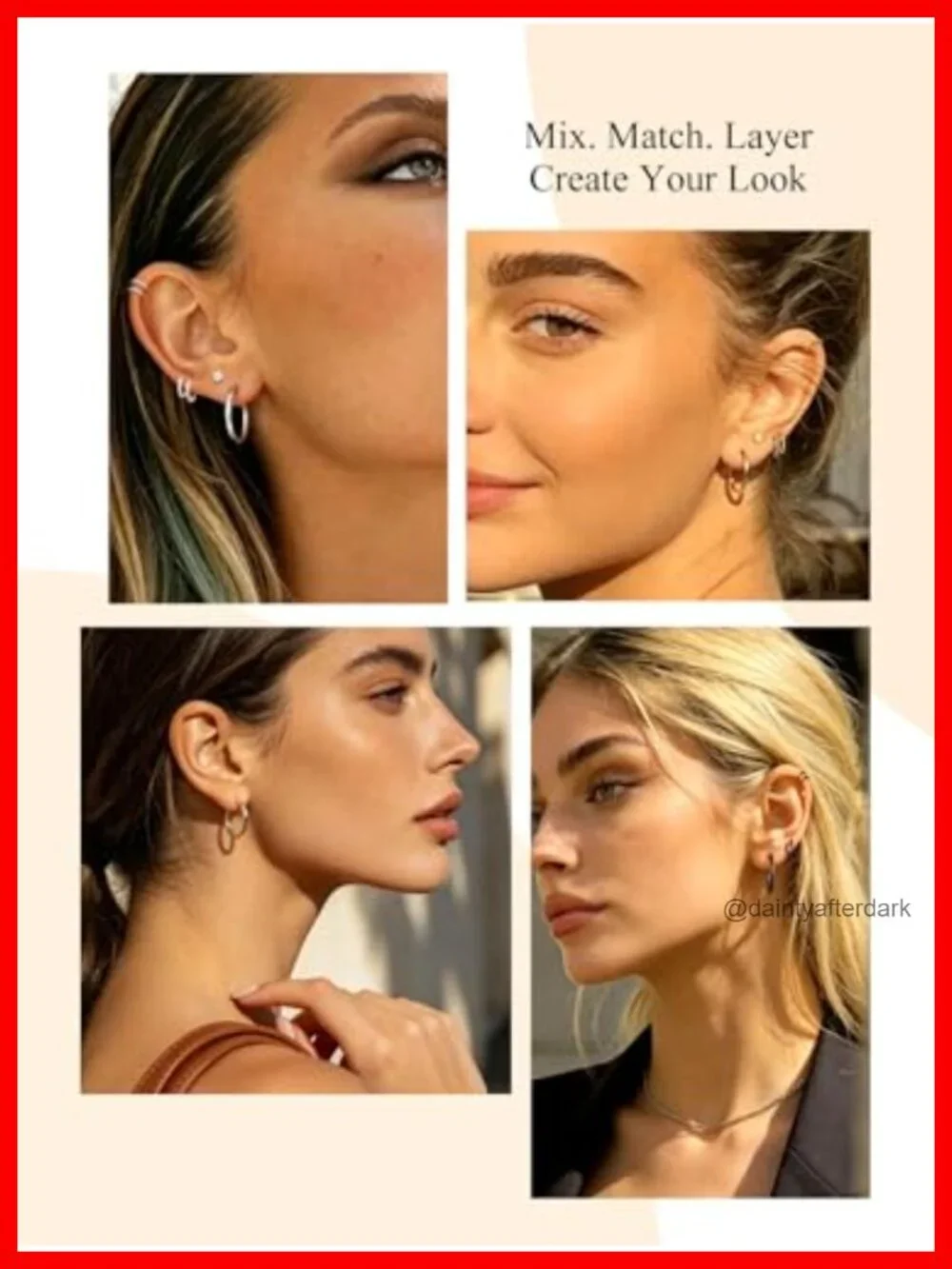 14k Gold Plated Sterling Silver Hoop Earrings for Women Hypoallergenic Huggie